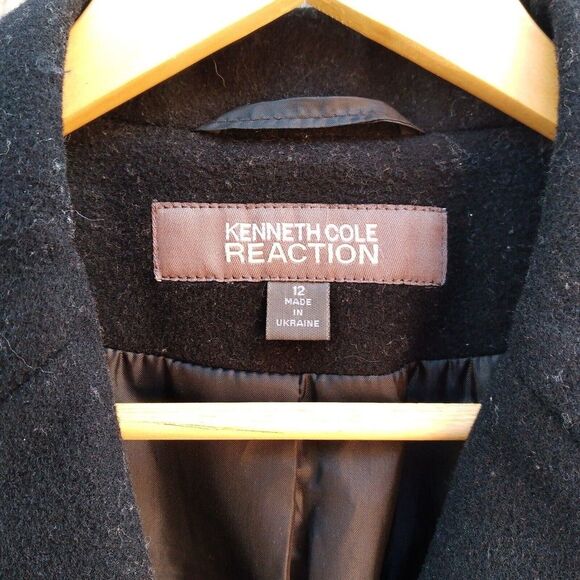 Kenneth Cole Reaction size 12 women's wool coat black - Picture 5 of 9